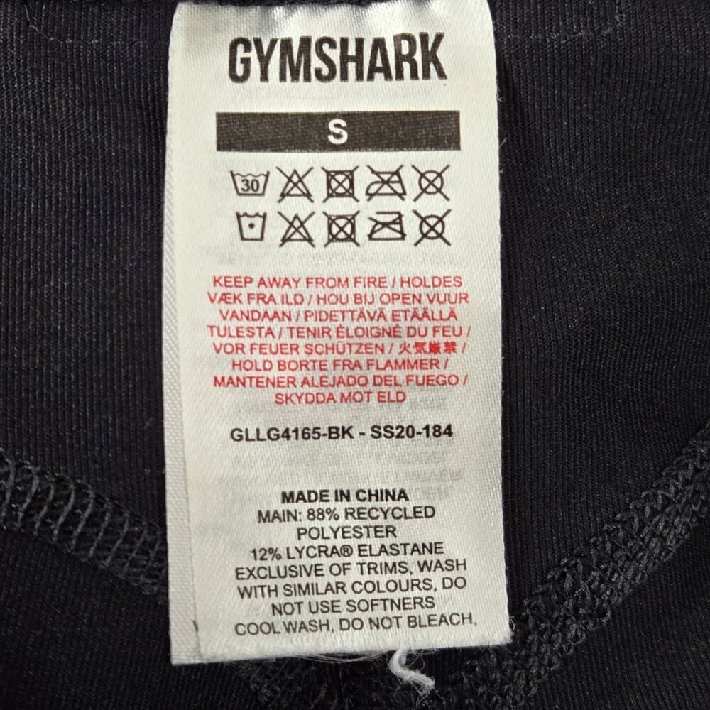 Gymshark Women Activewear Pants S Black Graphic Print Performance Crop Legging - Picture 9 of 10